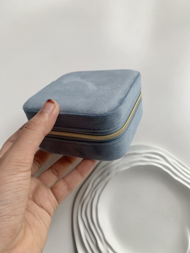 Jewellery Box Velvet Mini - Powder Blue - Image 3