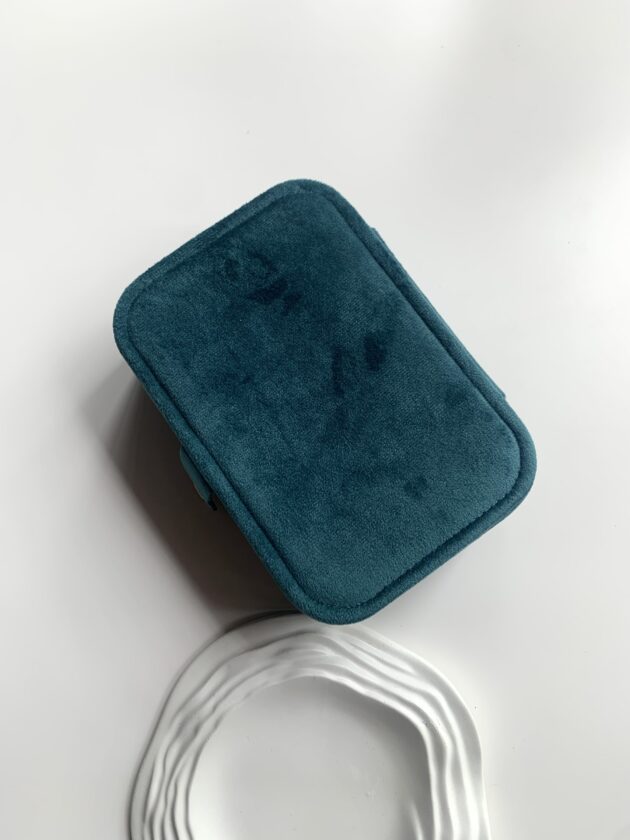 Jewellery Box Velvet Mirror - Teal - Image 3