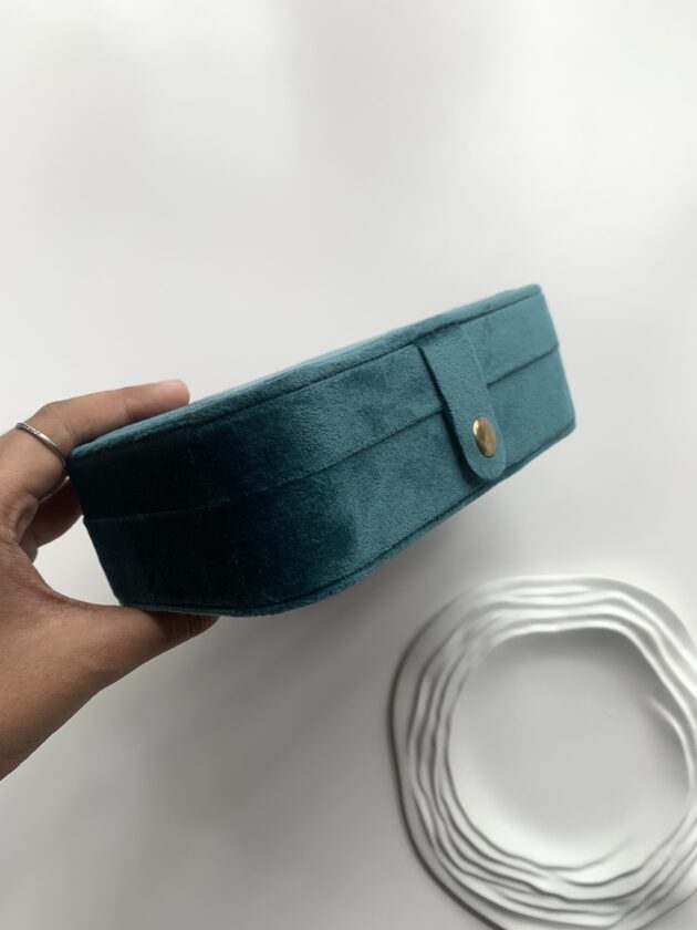 Jewellery Box Velvet Mirror - Teal - Image 2