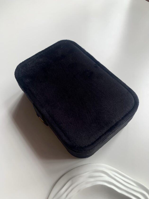 Jewellery Box Velvet Mirror - Black